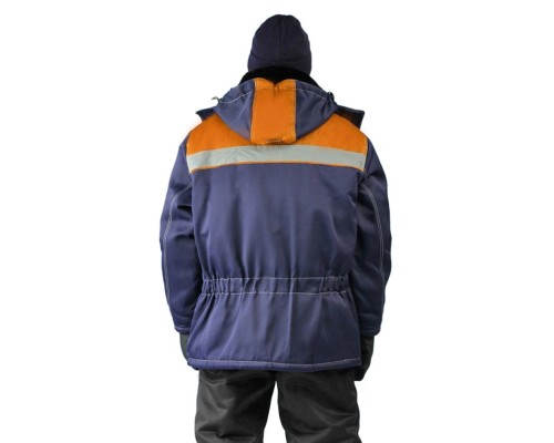 Куртка мужская УРАЛ зимняя, ткань Смесовая, цвет синий/оранжевый