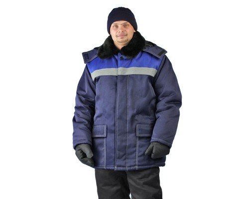 Куртка мужская УРАЛ зимняя, ткань Смесовая, цвет синий/василек