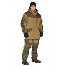 Костюм зимний Горка-3 (куртка, брюки) утепленный на флисе, ткань палатка/оксфорд, цвет хаки