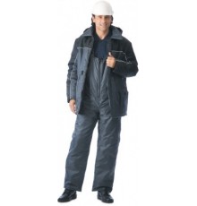 Костюм мужской Балтика (куртка, полукомбинезон) утепленный , ткань оксфорд (240 г/м2), цвет серый