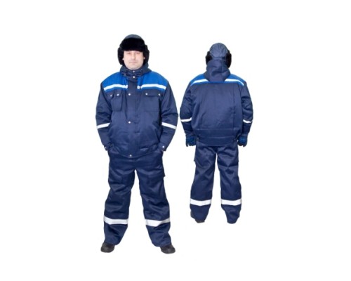 Костюм мужской АВИАТЕХНИК-1 утепленный (куртка, брюки), цвет синий