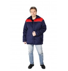Куртка мужская Иртыш утепленная, ткань Смесовая, цвет синий с красным