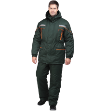 Куртка мужская Ландшафт утепленная, ткань Смесовая, цвет зеленый с оранжевым